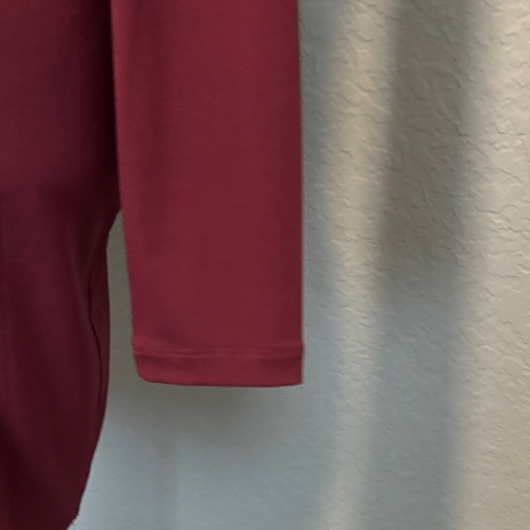 BCBGeneration Long Sleeve Scoop Neck Bodycon Dress in Burgundy - Picture 9 of 12